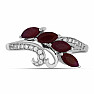 Silberring mit geschliffenem Rubin und Zirkonen Ag 925 026347 RB