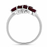 Silberring mit geschliffenem Rubin und Zirkonen Ag 925 026347 RB