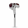 Silberring mit geschliffenem Rubin und Zirkonen Ag 925 026347 RB