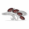 Silberring mit geschliffenem Granat und Zirkonen Ag 925 026347 GT