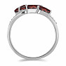 Silberring mit geschliffenem Granat und Zirkonen Ag 925 026347 GT