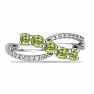 Silberring mit geschliffenem Olivin und Zirkonen Ag 925 026347 PD