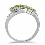 Silberring mit geschliffenem Olivin und Zirkonen Ag 925 026347 PD