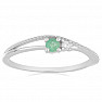 Silberring mit geschliffenem Smaragd und Zirkon Ag 925 031121 EM