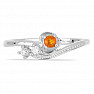 Silberring mit geschliffenem orangefarbenem Kyanit und Zirkonen Ag 925 031131 ORK
