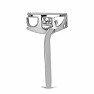Silberring mit geschliffenem tanzendem Diamanten Ag 925 038947 DIA