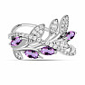 Silberring mit brasilianischem Amethyst und Zirkonen Ag 925 065681 BRAME