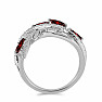 Silberring mit geschliffenem Granat und Zirkonen Ag 925 065681 GT