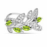 Silberring mit geschliffenem Olivin und Zirkonen Ag 925 065681 PD