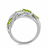 Silberring mit geschliffenem Olivin und Zirkonen Ag 925 065681 PD