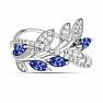 Silberring mit geschliffenem Tansanit und Zirkonen Ag 925 065681 TZ