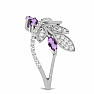 Silberring mit brasilianischem Amethyst und Zirkonen Ag 925 065681 BRAME