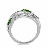 Silberring mit poliertem Chromdiopsid und Zirkonen Ag 925 065681 DIO