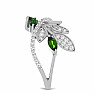 Silberring mit poliertem Chromdiopsid und Zirkonen Ag 925 065681 DIO