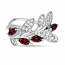 Silberring mit geschliffenem Granat und Zirkonen Ag 925 065681 GT