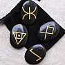 Wicca Steinset Basalt schwarz mit keltischen Symbolen