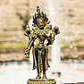 Feng Shui Statuette der Göttin Grüne Tara stehend Messing 16 cm