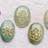 Wicca-Set aus Aventurinsteinen mit keltischen Symbolen