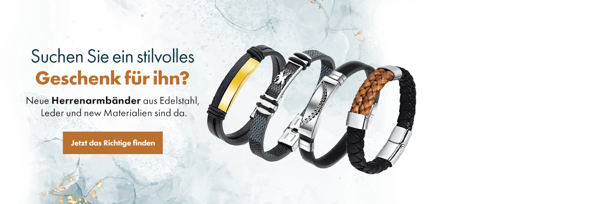 Suchen Sie ein Geschenk, das wirklich Eindruck macht? Stil, Qualität und maskulines Design – wählen Sie ein Armband, das jeden Mann begeistert.