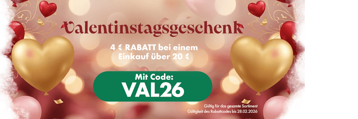 Dnes zľava 4 € s kódom VAL26 pri nákupe nad 20 €